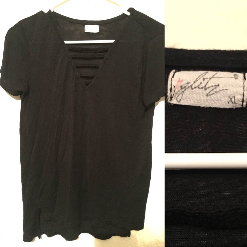 Black cut out top